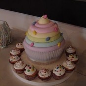 Mesa de guloseimas, tema cupcake.