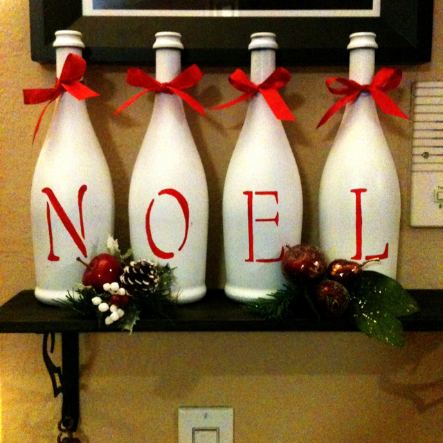 Natal, garrafas decoradas.